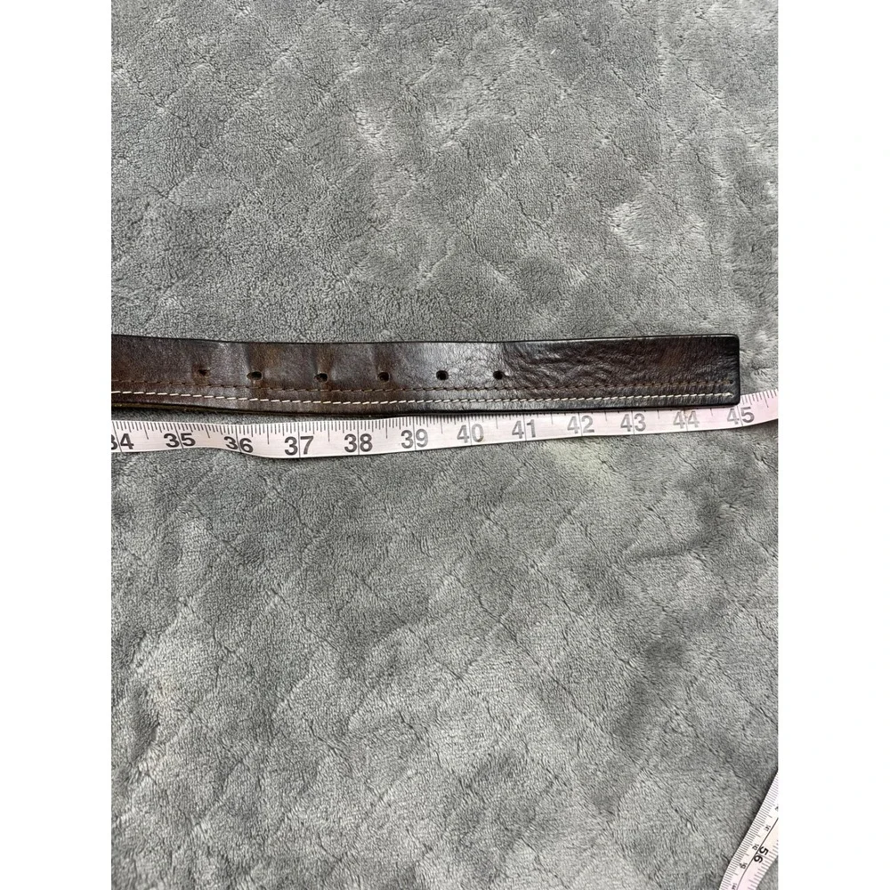 Trussardi Jeans Brown 100 Leather Belt Made in‎ Italy Sz 38/100cm Silver Buckle